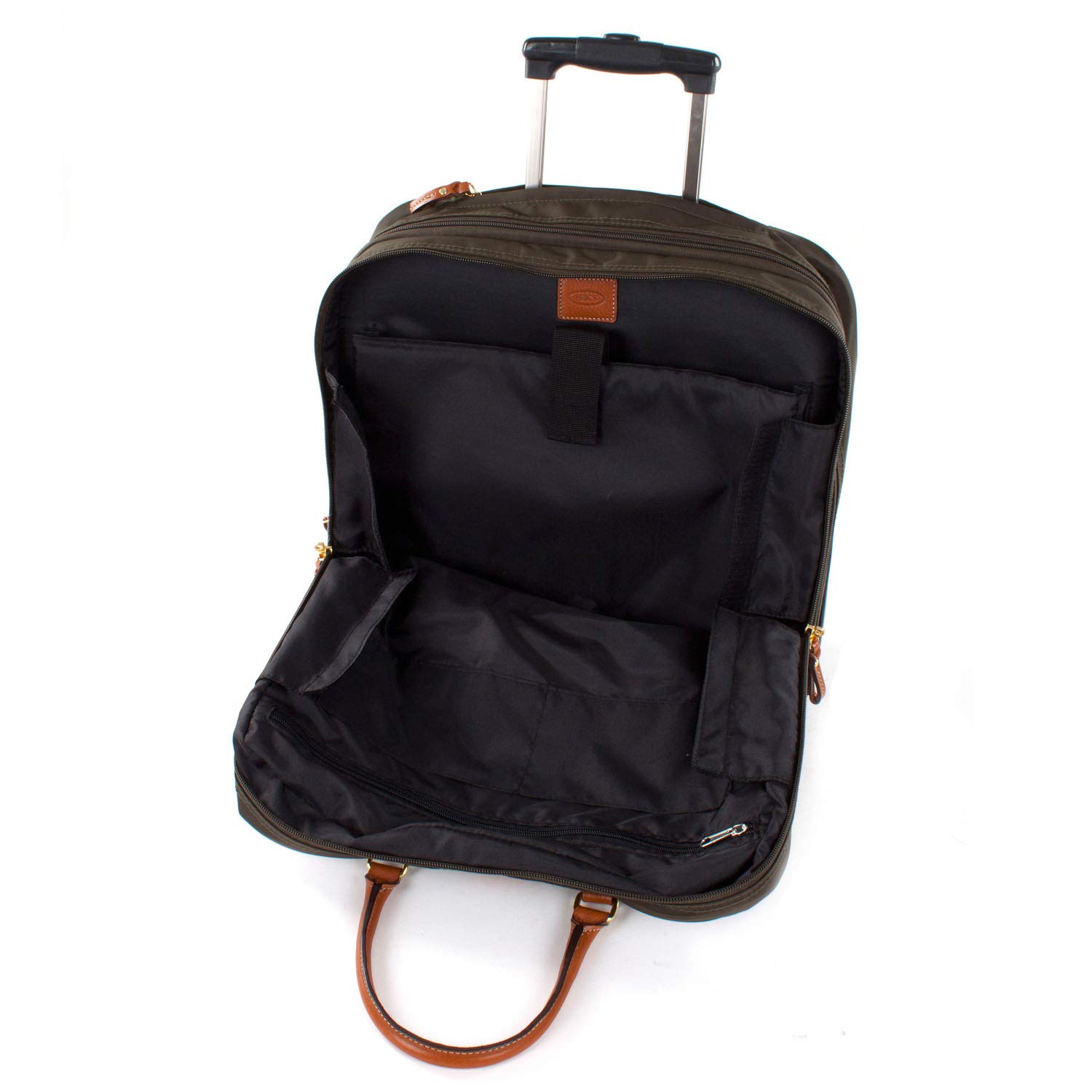 Bric's X-Bag X-Travel 2.0 14x15.5 Inch Rolling Carry On Luggage - Olive Green Pilot Business Laptop Bag for Air Travel & Business Trips