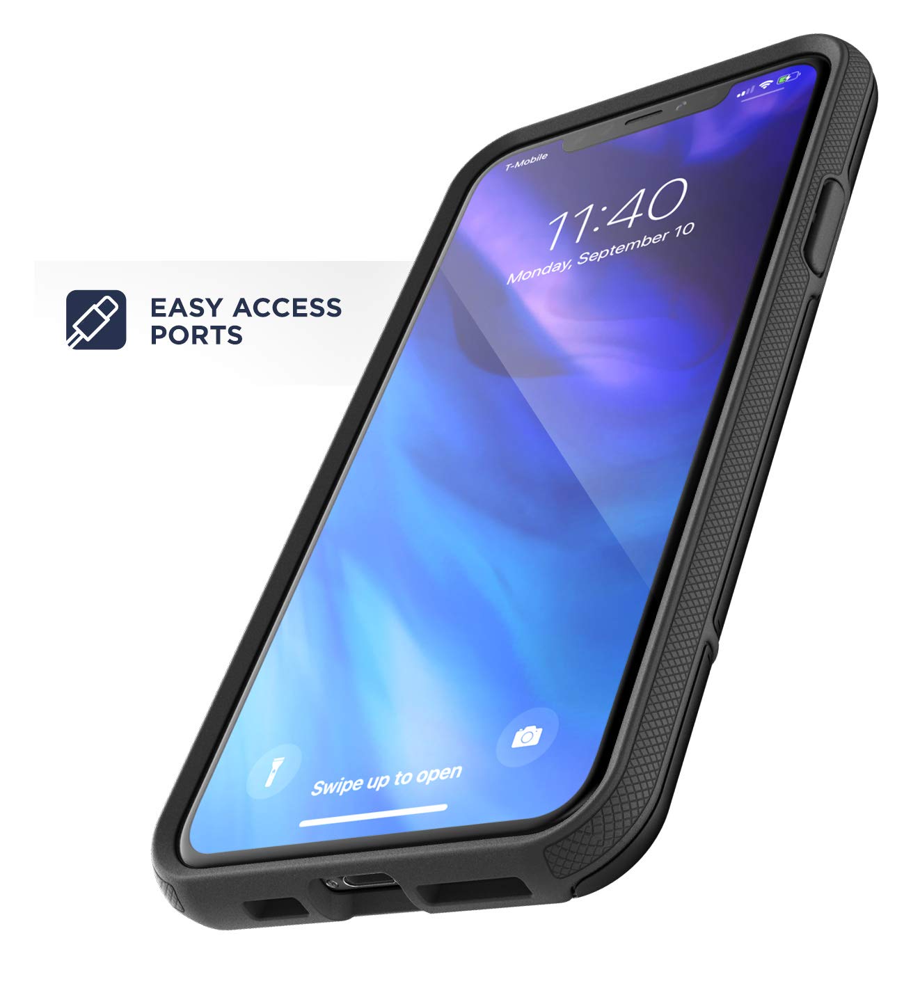 ENCASED Rebel Armor Rugged Protective Case for iPhone 11 PRO - Shockproof, Drop-Proof & Scratch-Resistant Cover (Purple) - Perfect for Outdoor Adventures, Work & Daily Use