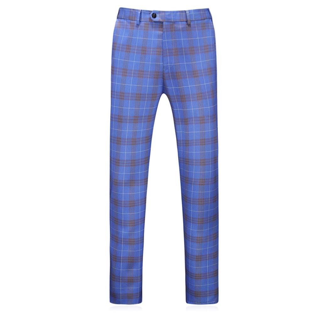 Men's 3-Piece Slim Fit Plaid Tuxedo Suit Set (Blazer, Vest & Pants) for Wedding, Groomsmen & Formal Events - Two Button Double Breasted Business Suit for Prom, Office & Special Occasions