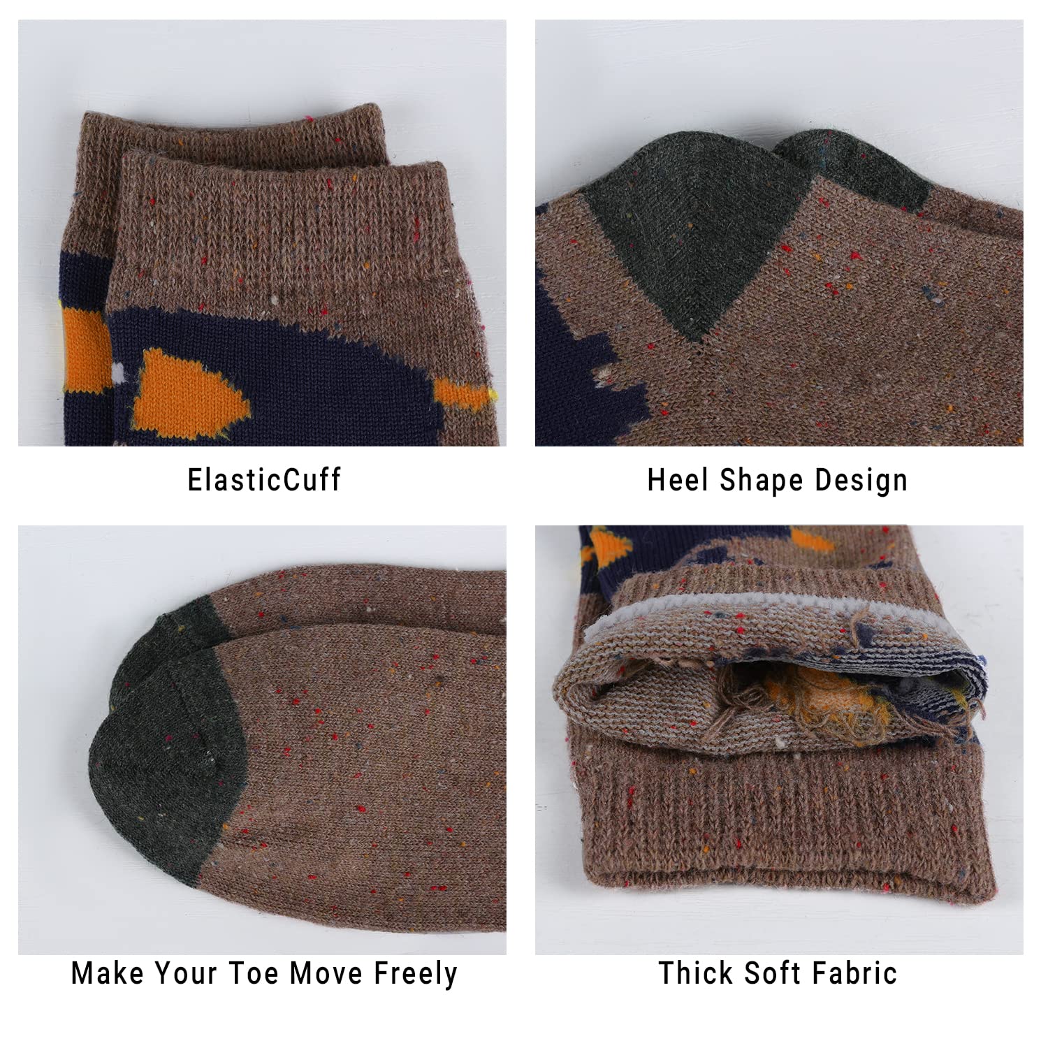 Benefeet Women's Wool Cat Socks - Warm Winter Boot Socks for Hiking & Casual Wear