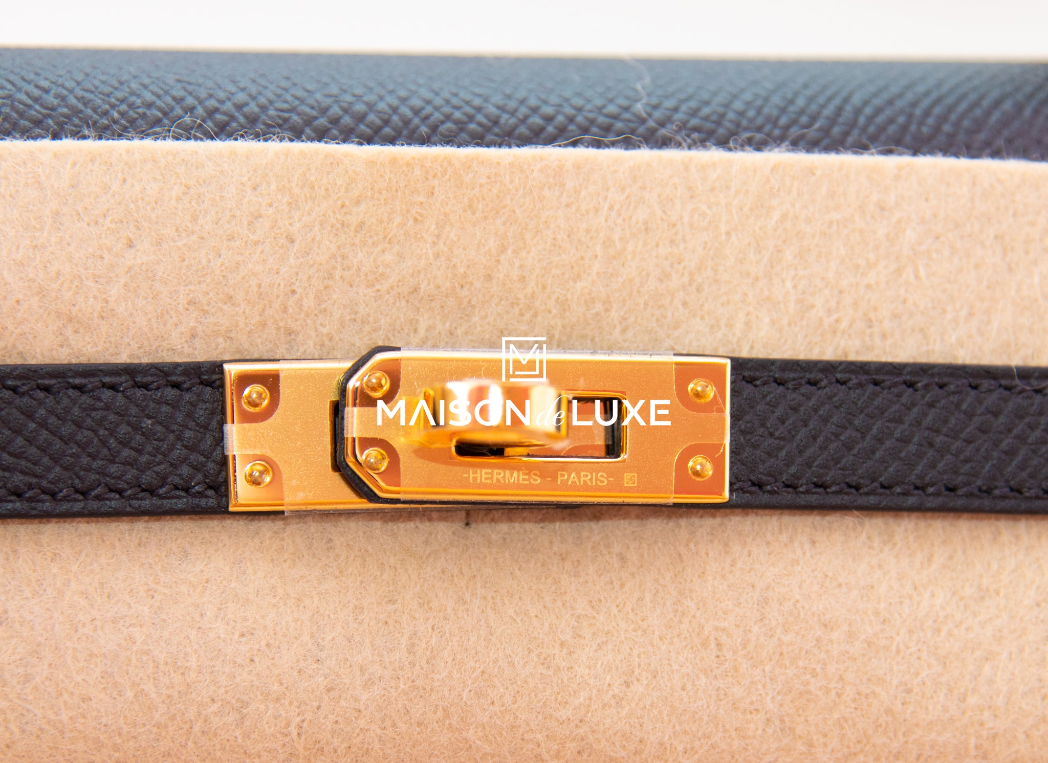 Authentic Hermes Kelly Sellier 25cm Handbag in Black Epsom Leather with Gold Hardware – Luxury Designer Bag for Women, Perfect for Formal Events & Special Occasions