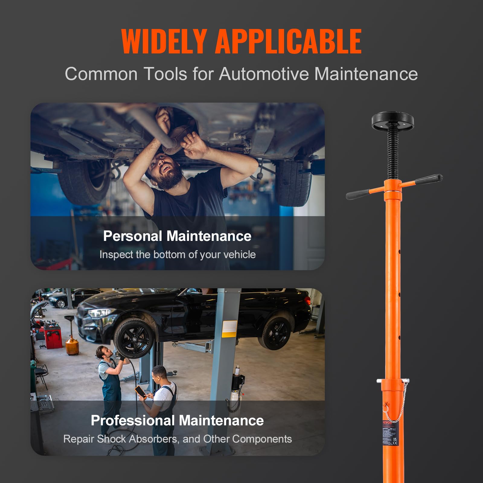3/4 Ton Heavy Duty Underhoist Stand - Adjustable Car Jack Support with Triangular Base & Wheels (38.4