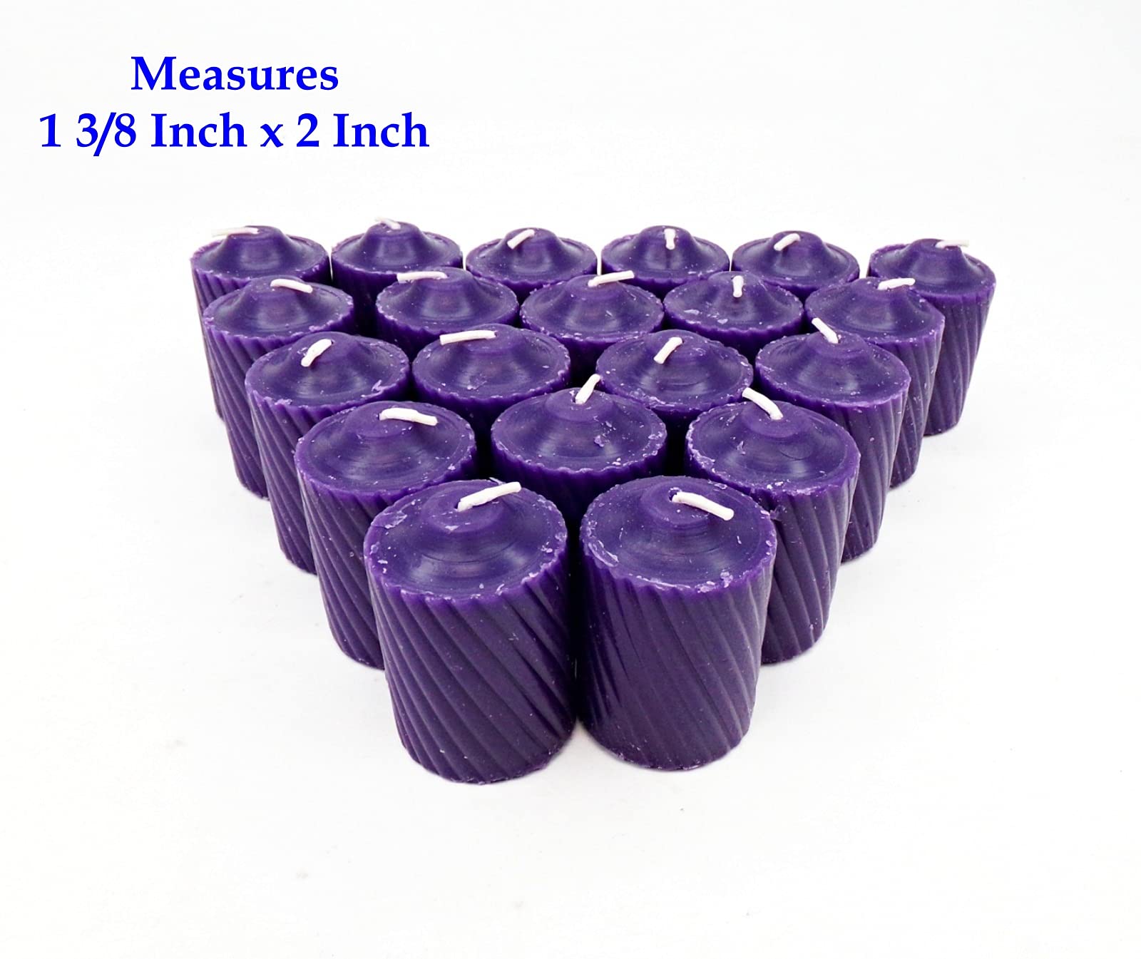 Purple Plumeria Scented Votive Candles - 20 Pack Long-Lasting Candles (15 Hour Burn Time) with Textured Finish for Home Decor, Wedding Centerpieces & Relaxation