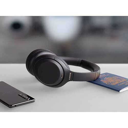 Sony WH-1000XM4 Wireless Bluetooth Noise Cancelling Headphones with Built-in Mic, Alexa Voice Control, 30-Hour Battery - Perfect for Travel, Work & Music Lovers (Black) - Includes USB Charger & Cleaning Cloth