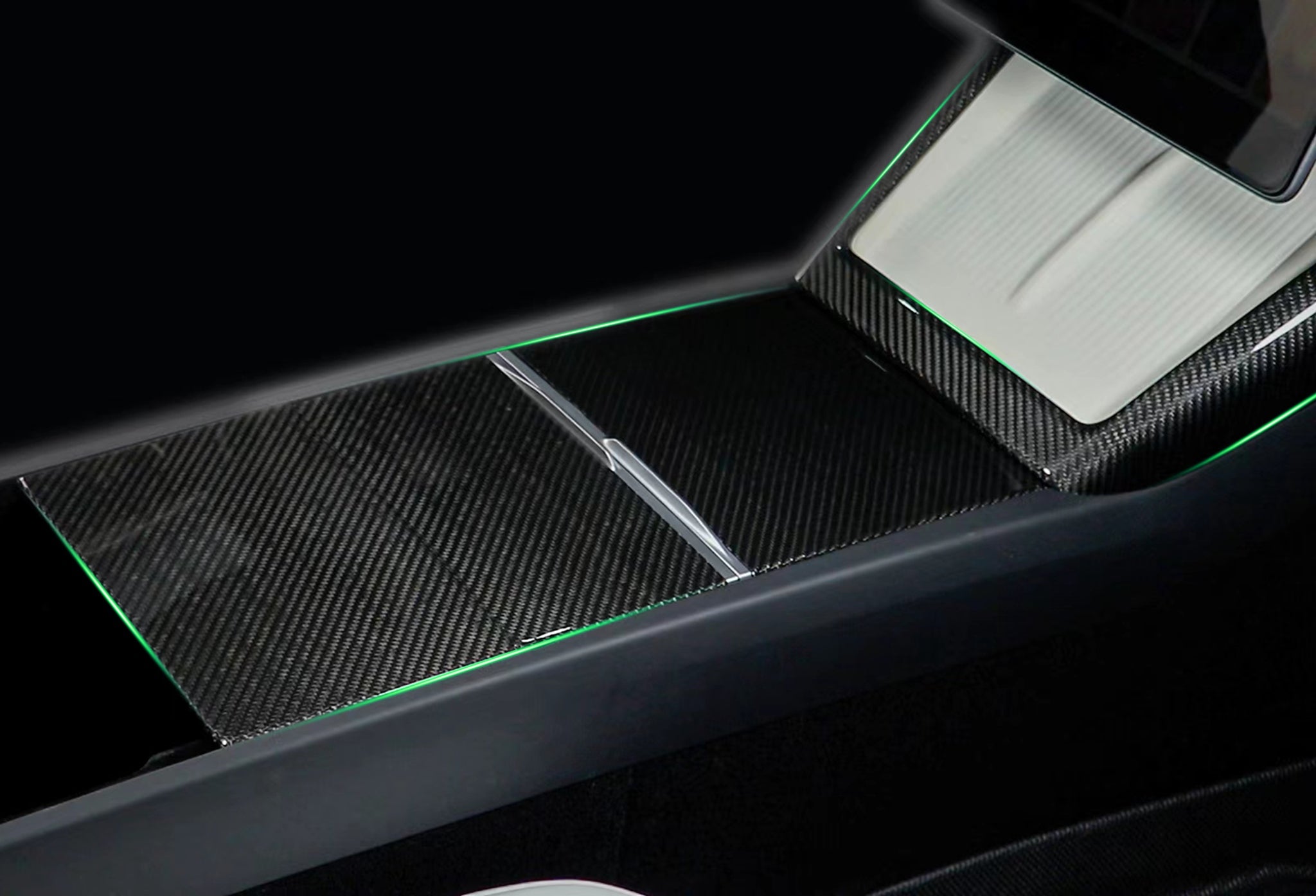 Premium Real Carbon Fiber Center Console Overlays for Tesla Model Y Juniper 2025+ | Sporty Interior Upgrade & Scratch Protection | Perfect for Car Enthusiasts & Daily Commuters