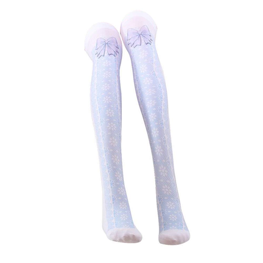 YOMORIO Anime Lolita High Socks - Cute Bow Over Knee Socks, Thin Velvet Thigh High Stockings for Cosplay, Kawaii Fashion & Winter Outfits