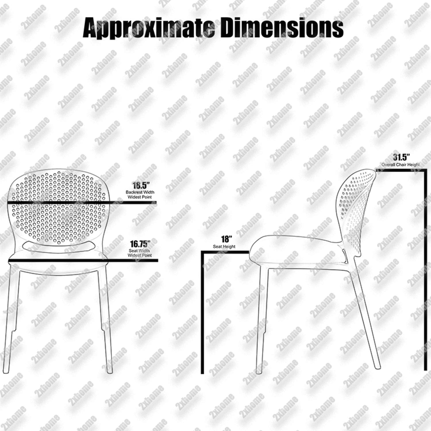 2-Pack Modern Stackable Patio Chairs Set of 3 - Black Outdoor Dining Side Chairs for Pool, Restaurant, Kitchen, Living Room - Perfect for Indoor & Outdoor Entertaining, Relaxing & Dining