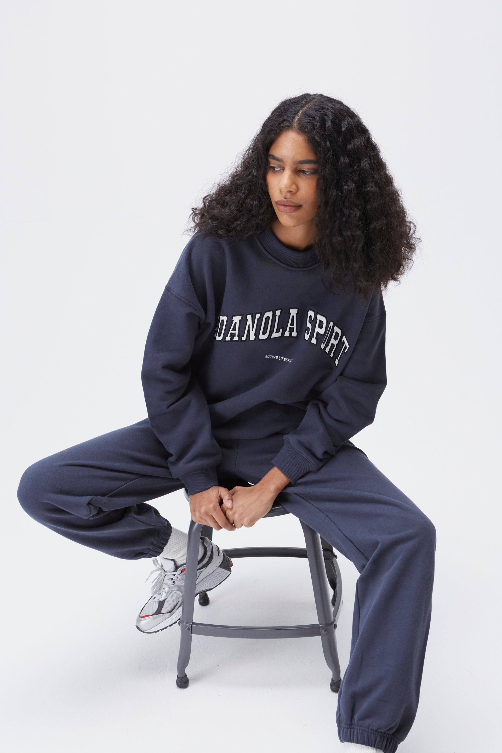 AS Oversized Sweatshirt for Women - Soft Fleece Pullover Hoodie in Midnight Blue | Casual Loungewear, Streetwear Fashion & Cozy Winter Outfit
