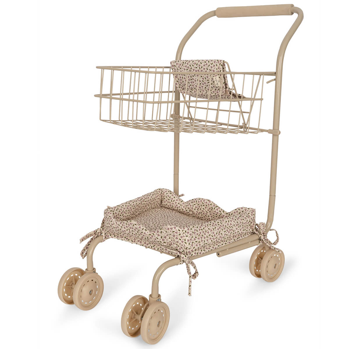 KONGES SLØJD Kids Shopping Cart Toy - Wooden Grocery Trolley with Milk Tank for Pretend Play | Perfect for Preschool Role-Playing Games & Indoor/Outdoor Playtime