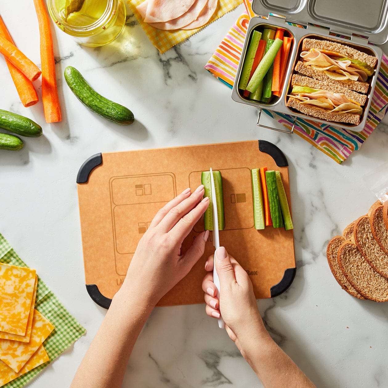 Prep to Pack Cutting Board - Durable Plastic Chopping Board for Kitchen Food Prep, Meal Packing & Cooking | Perfect for Home, Restaurant & Camping Use