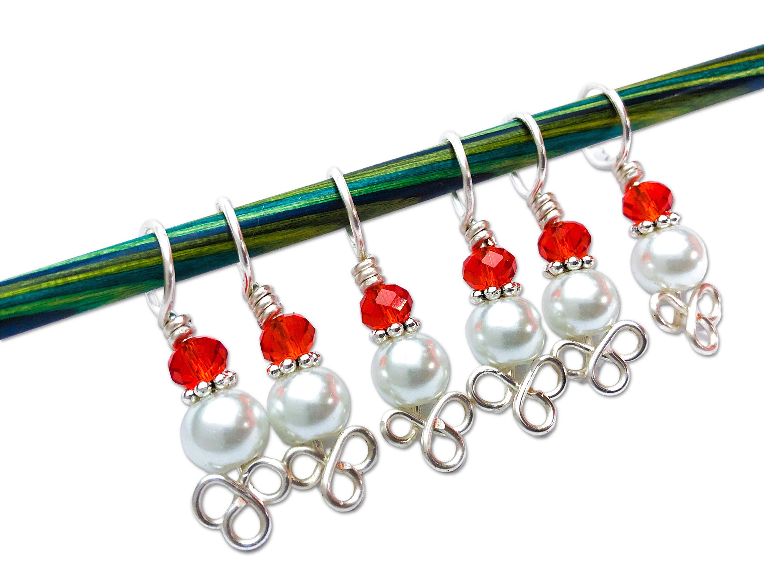 Celtic Knot and Pearl Stitch Markers for Knitting - Handmade Knitting Accessories for Crochet, Loom & Yarn Crafts - Perfect for Counting Rows & Stitch Patterns
