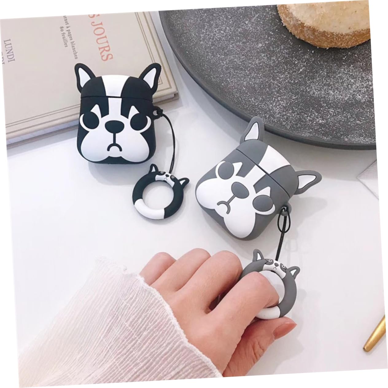 2 Pack Hard Cartoon Earbud Carrying Case - Durable Headphone Storage Box for AirPods & Wireless Earbuds - Perfect for Travel, Gym & Daily Use