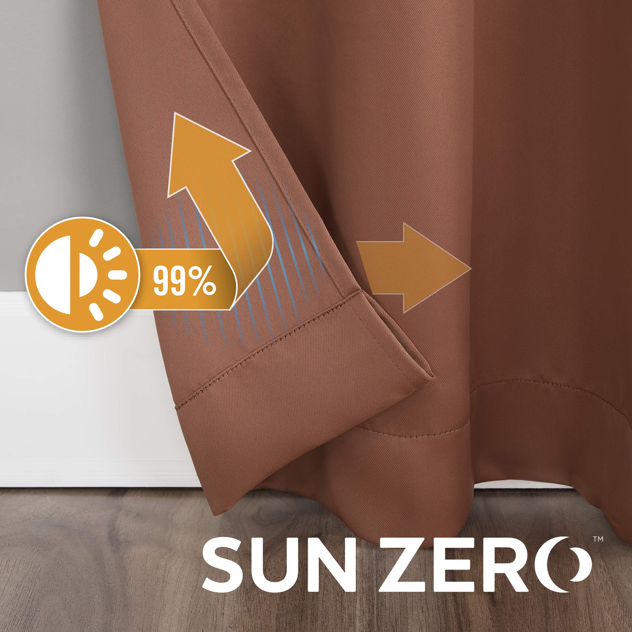 Sun Zero Soho 2-Pack Blackout Energy Efficient Grommet Curtain Panels, 54