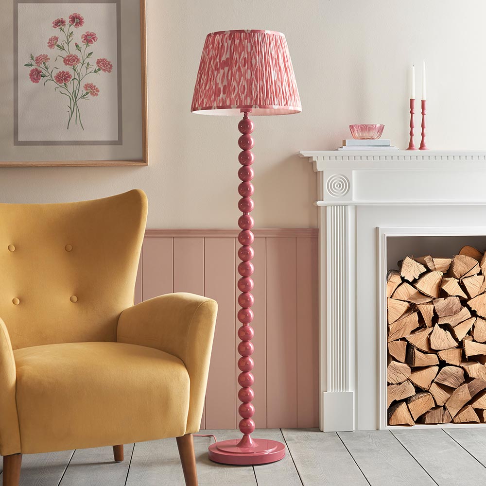 Auralis Ikat Floor Lamp with E27 Socket - Modern Handwoven Design for Living Room, Bedroom & Office Lighting