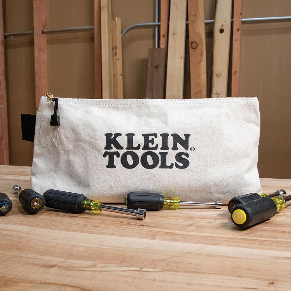 Klein Tools Heavy Duty Zipper Bag - Extra Long Multipurpose Tool & Craft Organizer for Work & DIY