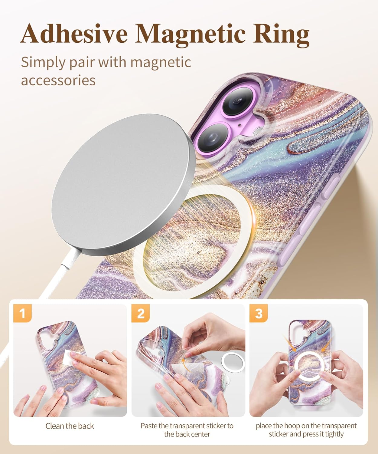 iPhone 16 Case with Screen Protector & Camera Lens Cover - Slim Shockproof TPU Bumper Protective Phone Cover for Everyday Use, Travel & Outdoor Activities