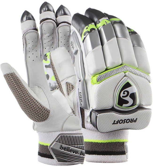SG Prosoft Adult Cricket Batting Gloves - Premium Leather Protection for Cricket Players - Perfect for Practice & Matches