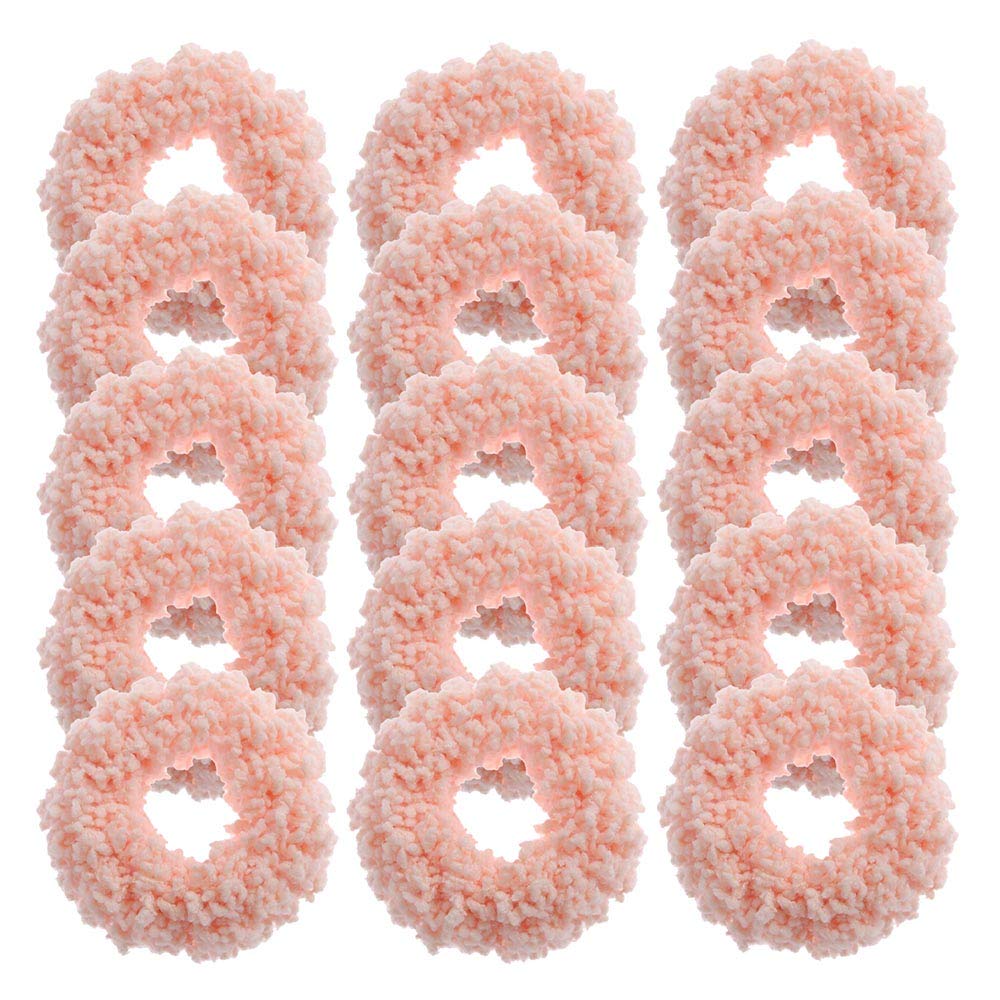 15pcs Glow in The Dark Hair Scrunchies - Soft Chenille Elastic Hair Ties for Women & Girls, Stretchy Ponytail Holders for Updos, Buns & Braids - Perfect for Nighttime, Parties & Sports Activities