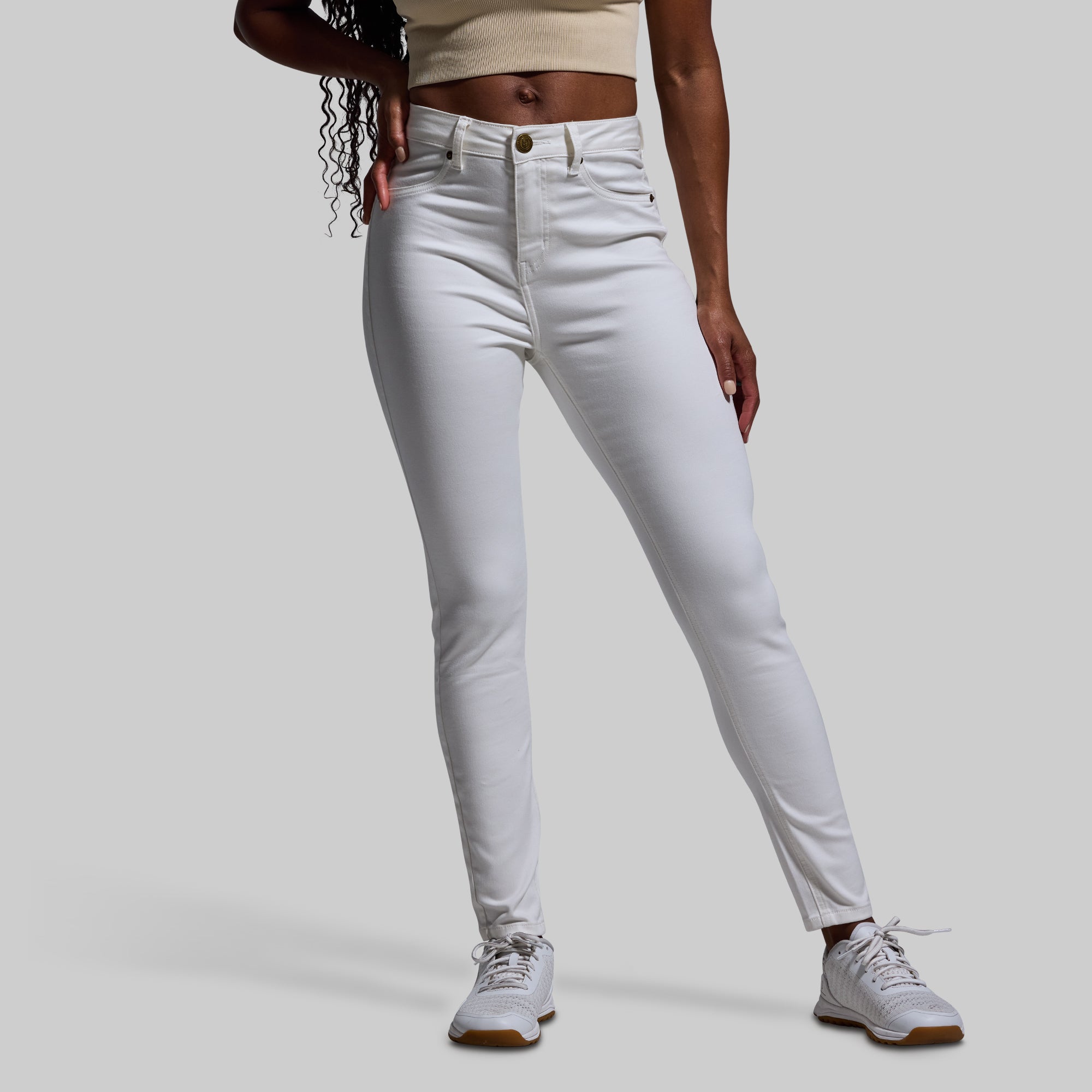 FLEX Stretchy High Rise Skinny Jeans for Women - Slim Fit White Denim Pants | Perfect for Work, Casual Outfits & Night Out