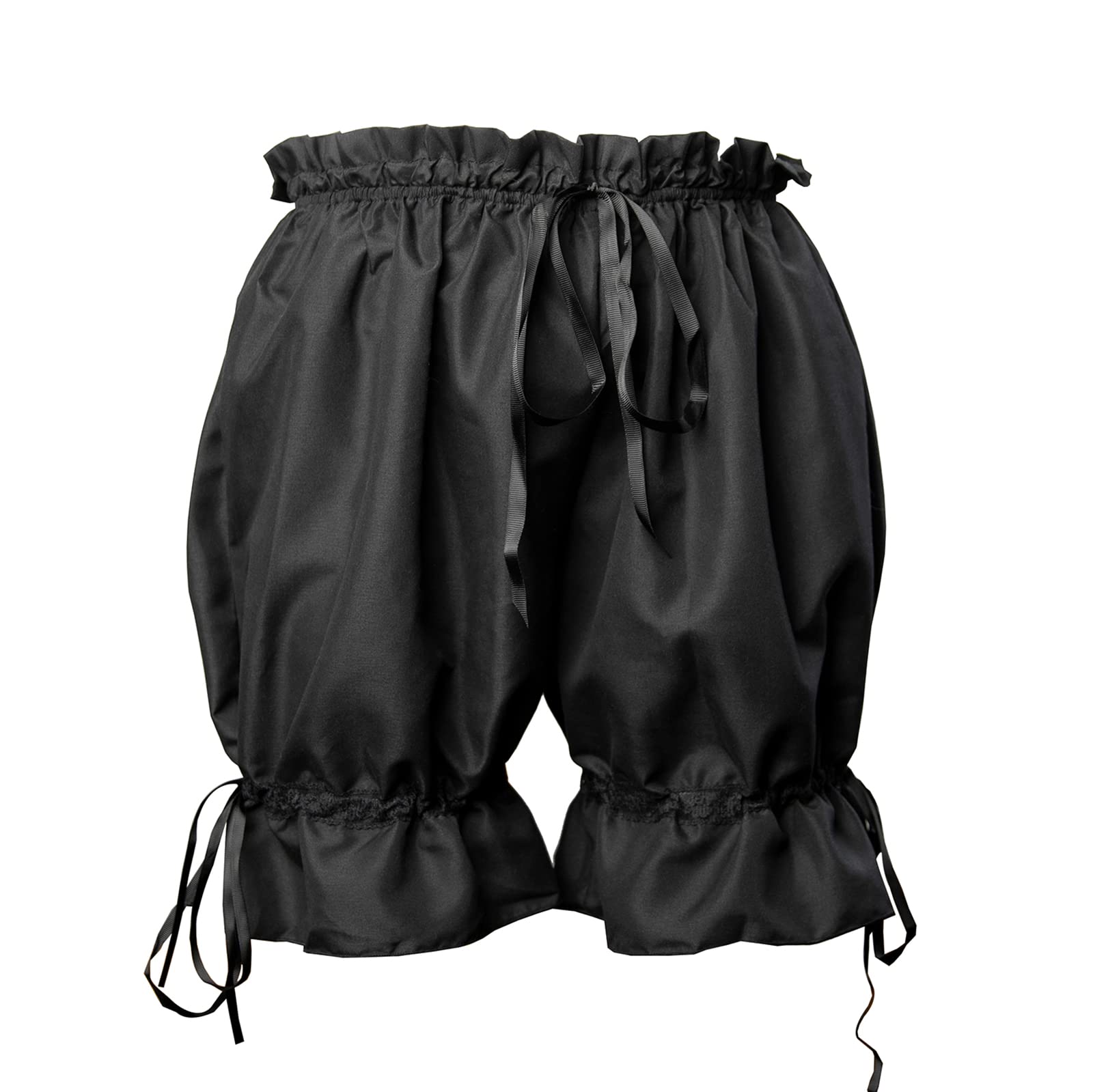 Victorian Steampunk Women's Bloomers - Lace Ruffle Pumpkin Shorts Pantaloons for Cosplay, Halloween & Vintage Fashion