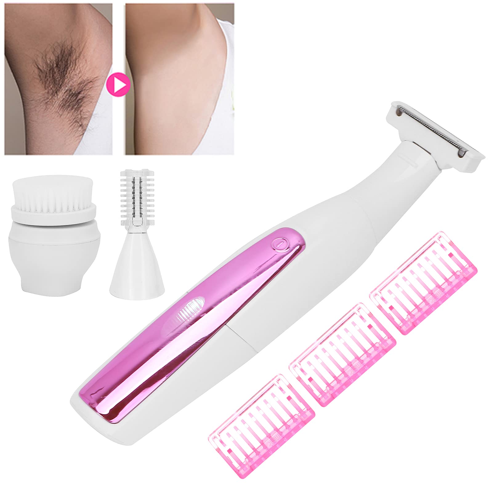 Women's 3-in-1 Electric Razor & Trimmer for Face & Eyebrows - Skin Care & Hair Removal