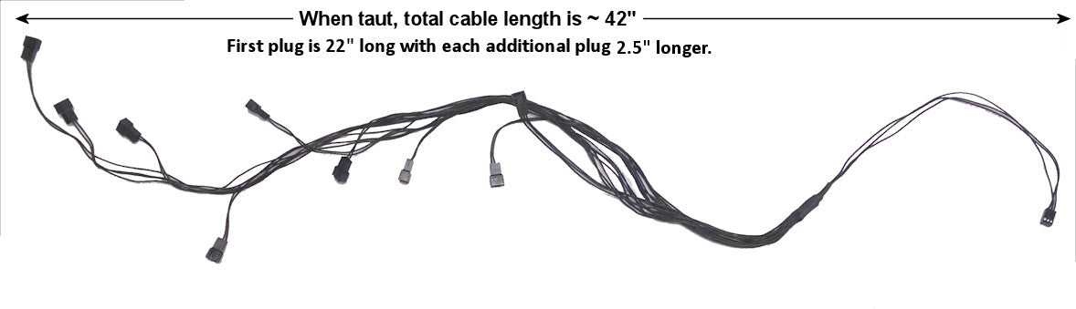 ModRight Blackout Series 3 Pin to 9x3 Pin Y Splitter Cable 24 Inches - High-Quality PC Power Extension for Gaming Rigs, Workstations & Custom PC Builds