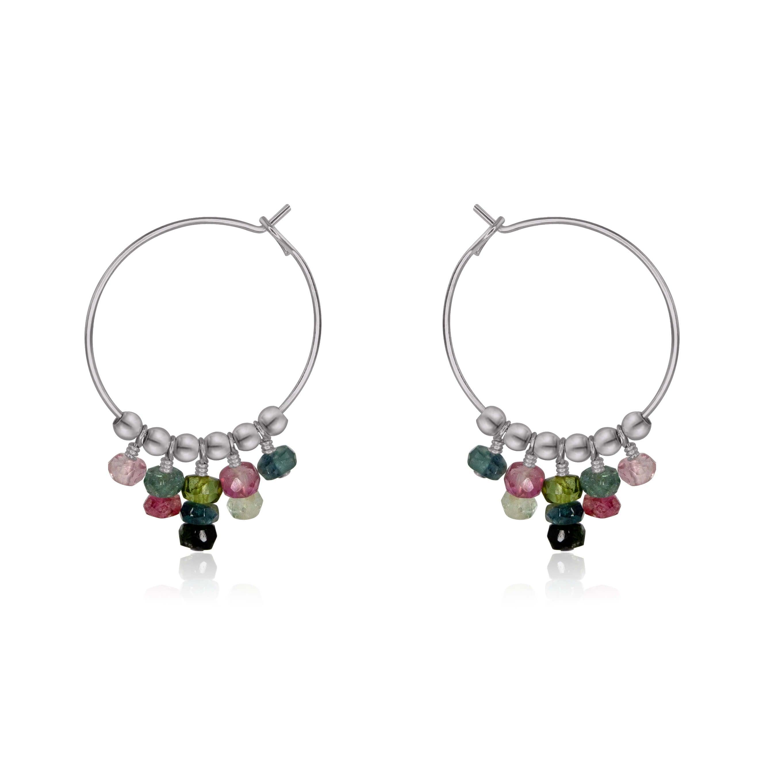Stylish Tourmaline Statement Hoop Earrings for Women - Elegant Gemstone Jewelry for Parties, Weddings & Special Occasions