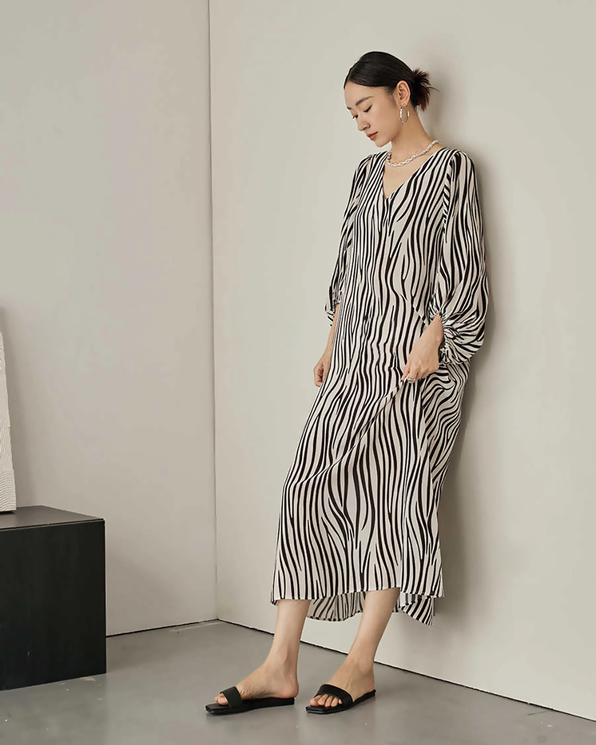 Elegant Loose Zebra Print Silk Dress for Women - Stylish & Comfortable Summer Maxi Dress for Beach, Party & Casual Wear