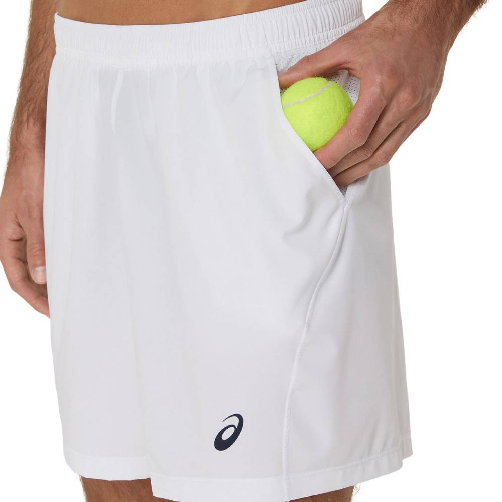 ASICS Men's Court 7 Inch Athletic Shorts - Breathable Quick-Dry Tennis & Running Shorts for Men (Brilliant White) | Perfect for Gym, Workout & Casual Wear