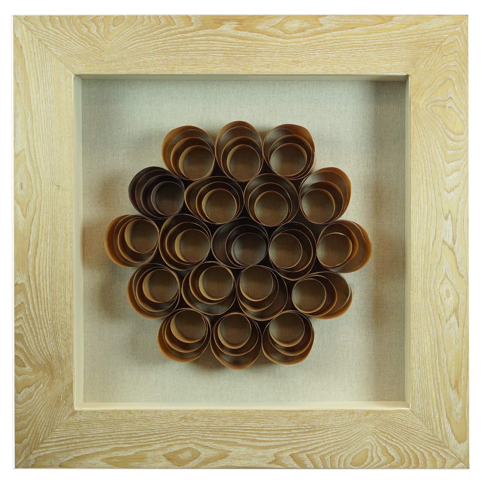 Handcrafted Wood Shavings Shadow Box Wall Art - Rustic Home Decor for Living Room, Bedroom & Office - Unique 3D Framed Wall Hanging for Modern Farmhouse Aesthetic