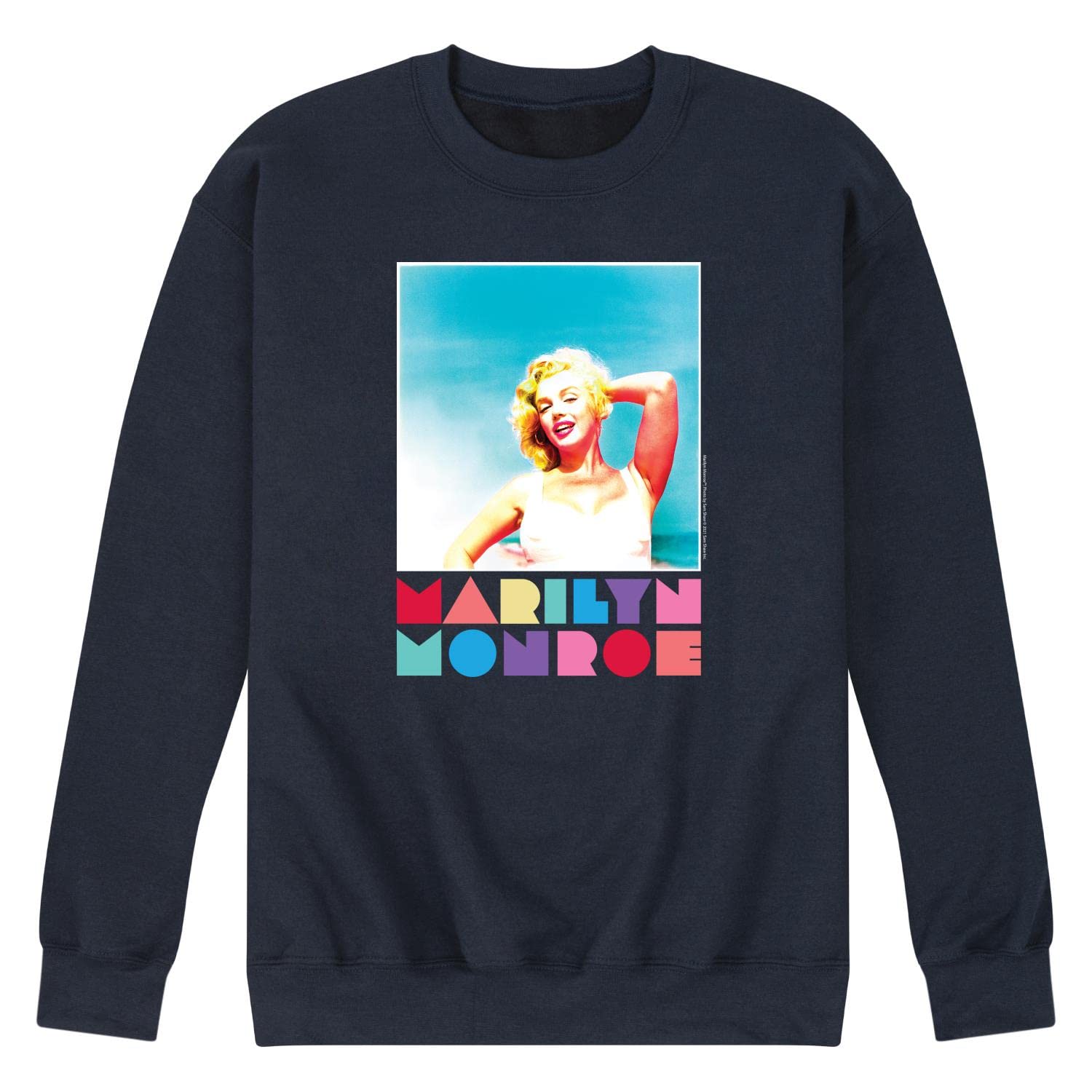 HYBRID APPAREL Marilyn Monroe Men's Fleece Pullover Sweatshirt - Soft Crewneck Fleece Hoodie for Men - Vintage Hollywood Style Casual Wear for Daily Outfits & Lounge Comfort