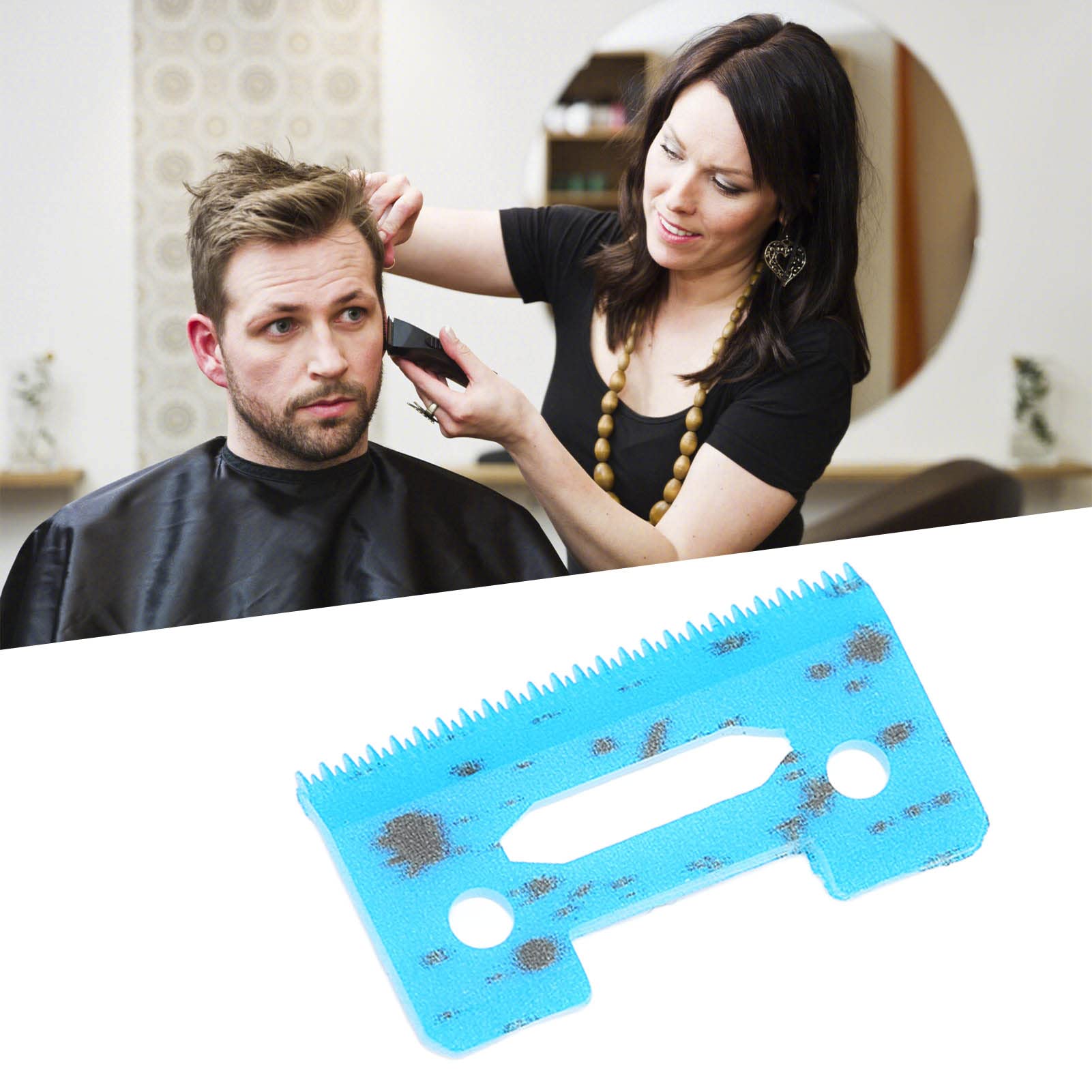 Premium Ceramic Hair Clipper Blades - Low Noise, Blue Transition, Smooth Cutting & High Heat Resistance - Replacement Blades for Electric Hair Trimmers - Perfect for Home Barbering, Salon Use & Professional Grooming