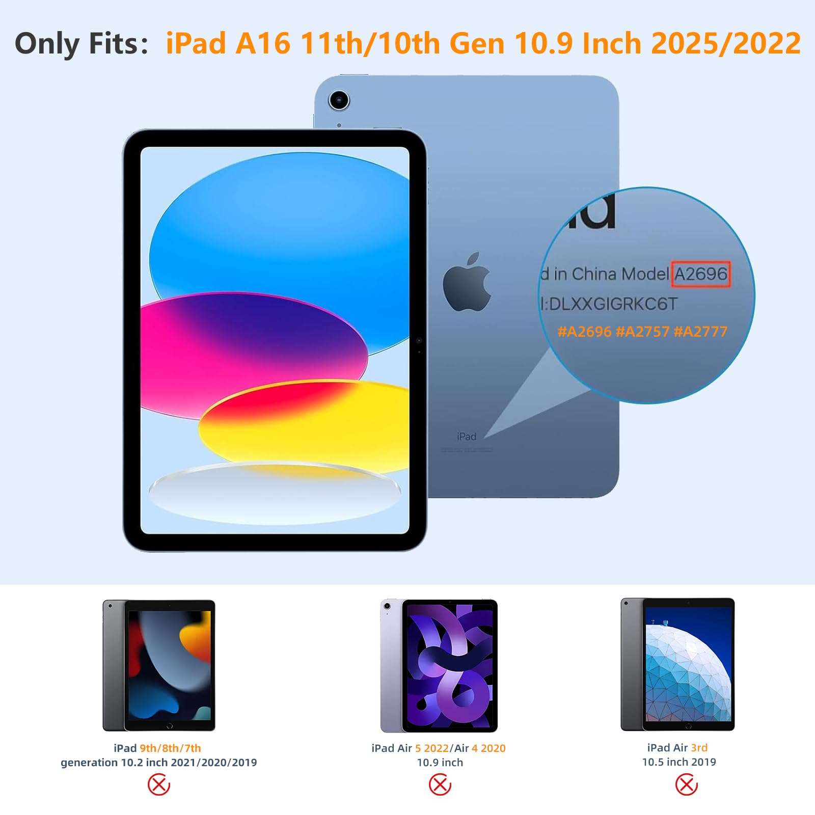 Mastten iPad Pro 11 Inch Case (11th/10th Generation 2025/2022) - Clear Back Protective Cover with Trifold Stand, Apple Pencil Holder & Auto Sleep/Wake Function - Seablue | Perfect for Work, School & Travel Protection