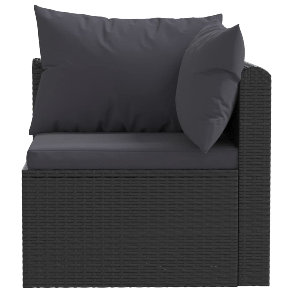 Premium 2-Piece Patio Sofa Set with Cushions - Durable Steel Frame & Handwoven PE Rattan - Black Outdoor Furniture for Garden, Poolside or Backyard Relaxation
