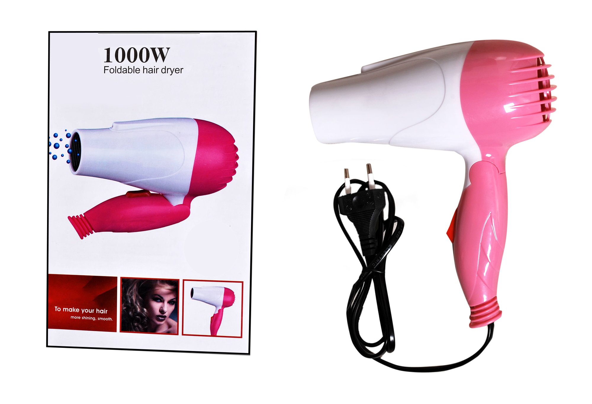 Kabello Professional Hair Dryer with Brush - Salon Quality Styling Tool for Women & Girls (Red, Pack of 1) | Perfect for Home Use, Travel & Professional Salons