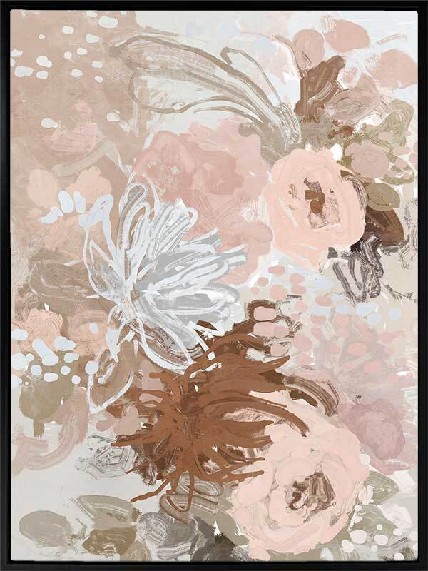 Blush Blossom Delight Canvas Art Print - Pink Floral Wall Decor for Living Room, Bedroom & Office - Perfect for Home Decor & Gift Giving