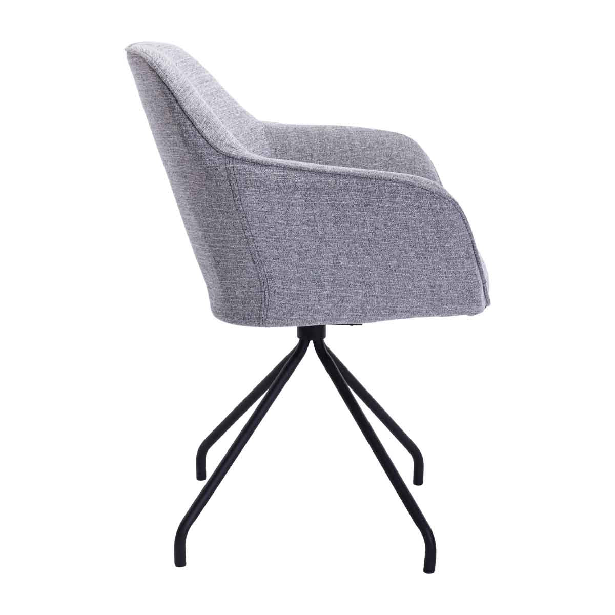 Levi Swivel Fabric Dining Arm Chair - Modern Upholstered Accent Chair for Kitchen, Dining Room & Office - Comfortable & Stylish Home Furniture