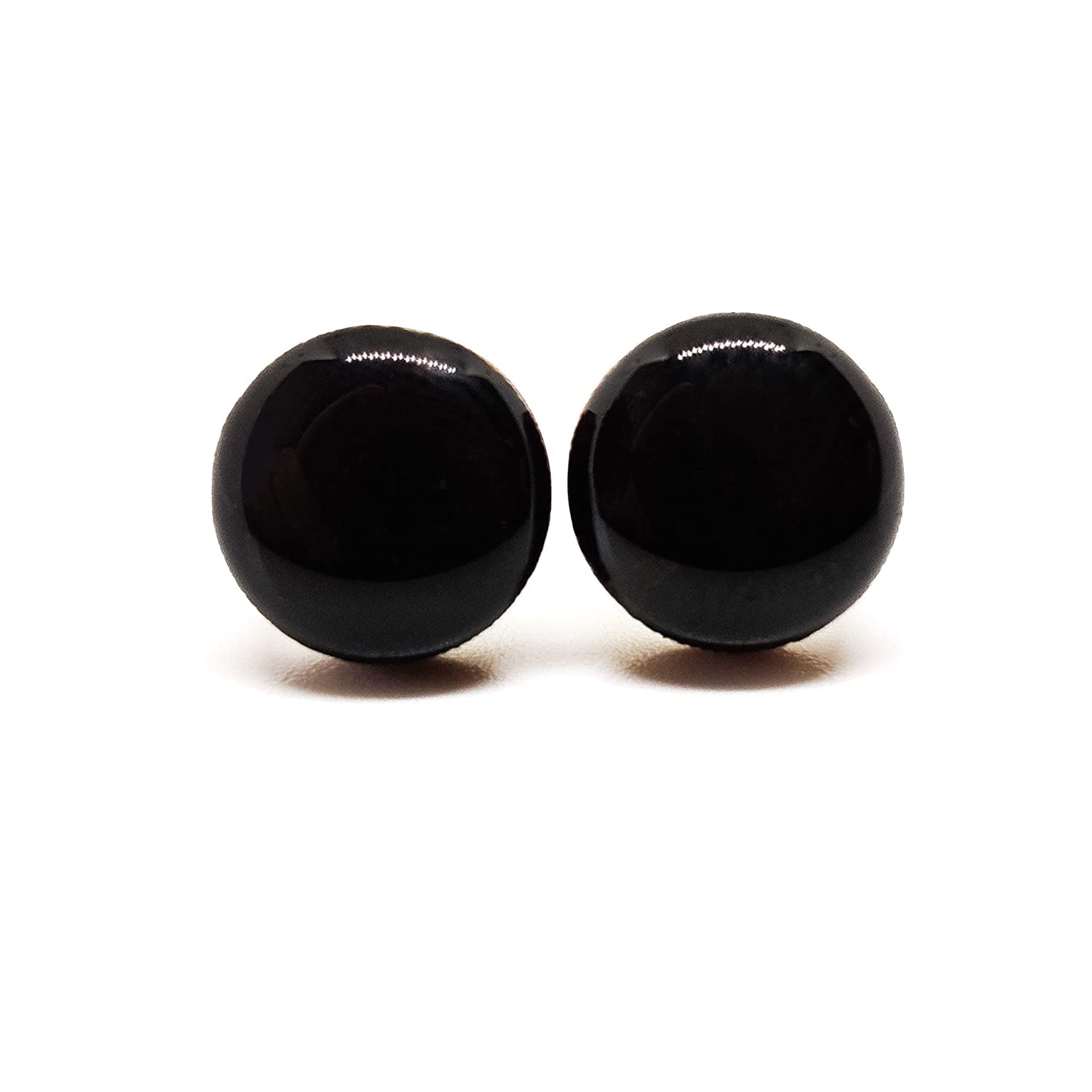 Black Stainless Steel Stud Earrings for Women & Men - 10mm Round Hypoallergenic Earrings for Sensitive Ears - Handmade Color Dot Studs - Perfect for Everyday Wear, Gifts & Special Occasions