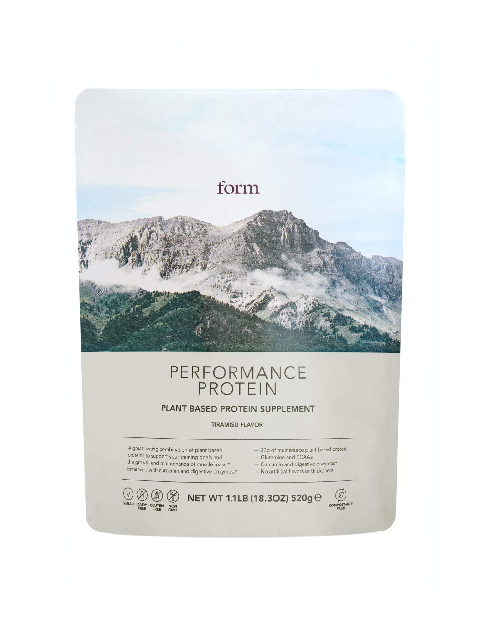 Form Performance Protein - Vegan Plant Based Protein Powder with BCAAs & Digestive Enzymes - 30g per Serving, Great Taste (Tiramisu Flavor) - Ideal for Post Workout Recovery, Smoothies & Healthy Breakfasts