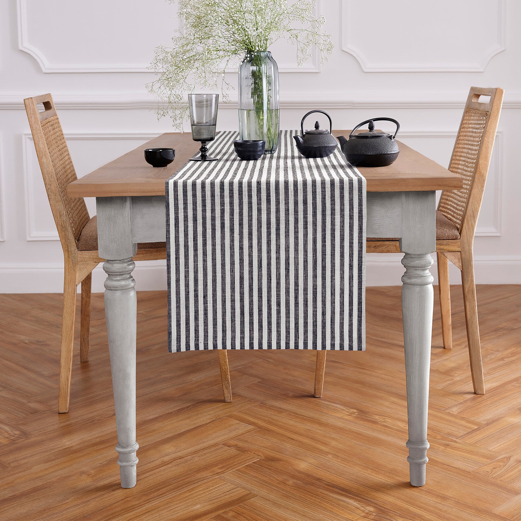 Amalfi Stripe Table Runner - 16 Inch & 18 Inch Wide - Perfect for Dining Tables, Buffets, and Holiday Decor - On Sale Now