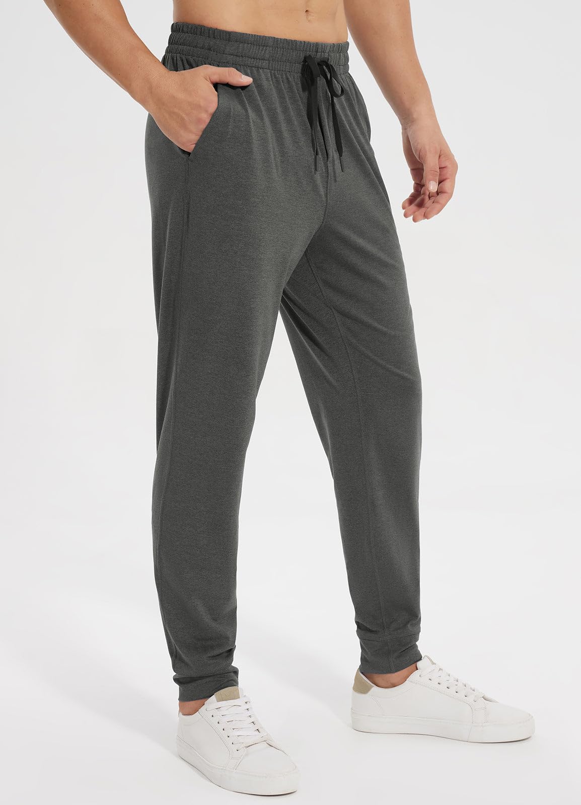 Baleaf Men's Sweatpants with Zipper Pockets - Ultra Soft Tapered Joggers for Running, Workout & Gym - Comfortable Athletic Pants for Casual Wear & Lounge