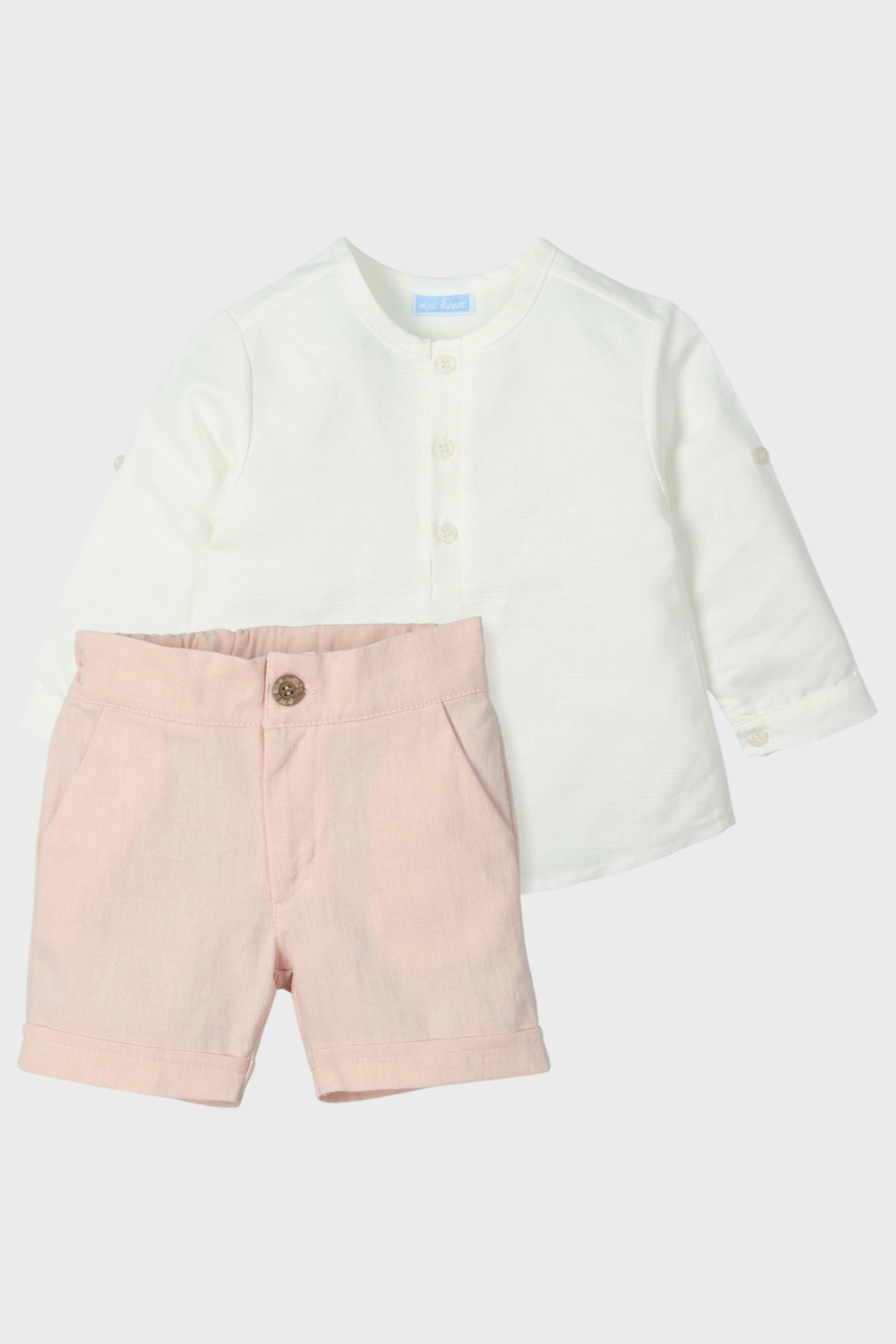 Troy Pale Pink Shorts and Shirt Set - Women's Casual Summer Outfit for Beach, Vacation, and Everyday Wear