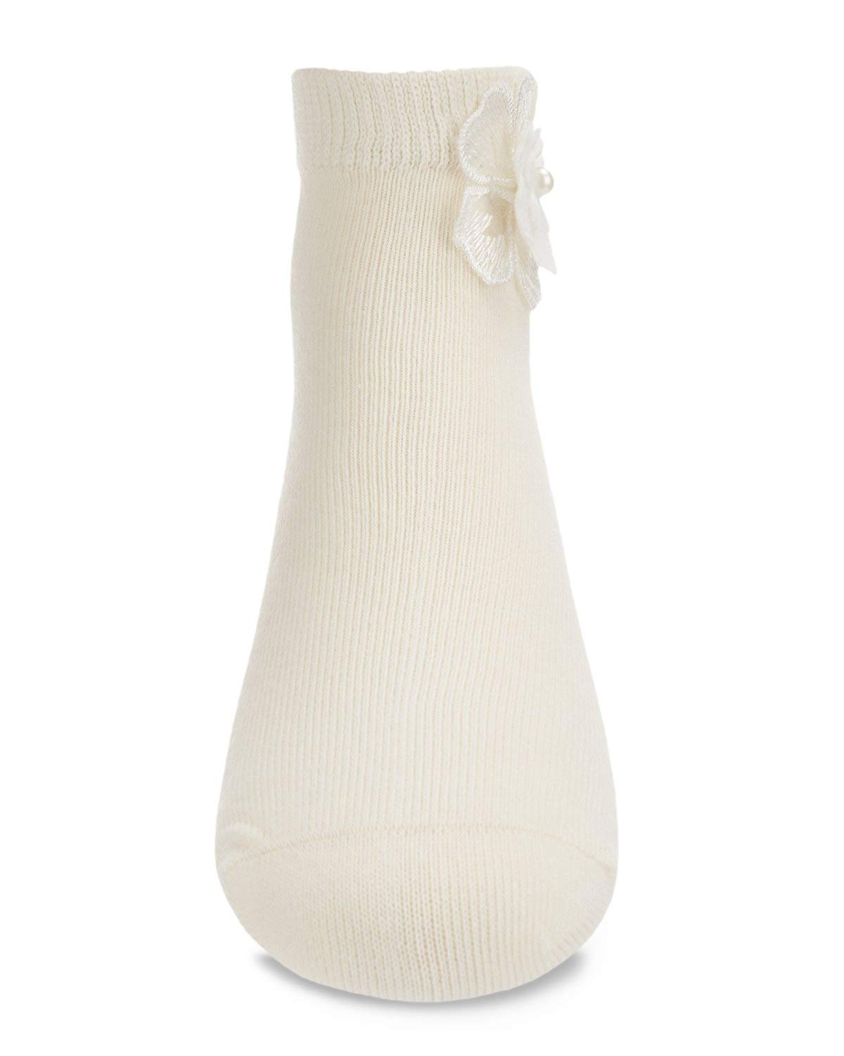 MeMoi Dual Flower Girls Cotton Blend Anklet Socks - Comfortable & Stylish Toddler Socks for Weddings, Parties & Special Occasions
