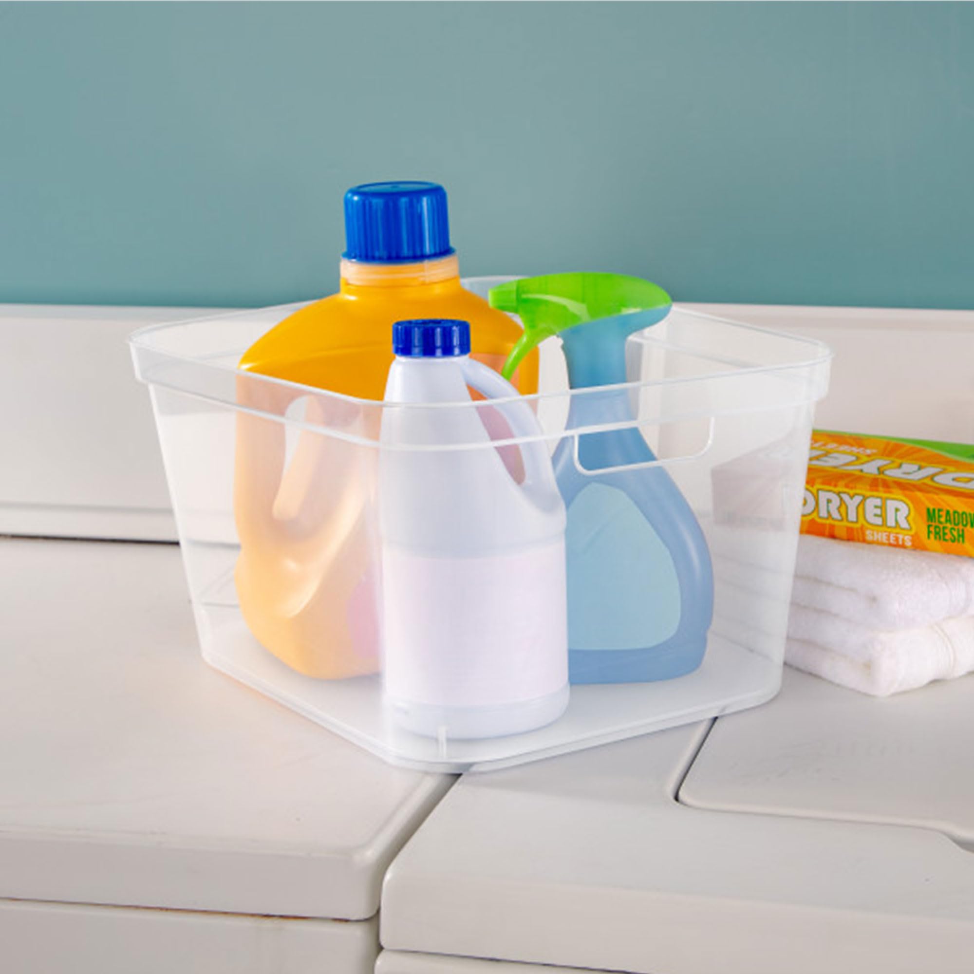 Sterilite 8.25x12.25x15 Inch Clear Plastic Storage Bins with Comfort Handles - 24 Pack for Home Organization, Office Supplies & Closet Storage - Durable Stackable Containers for Toys, Clothes & Household Items