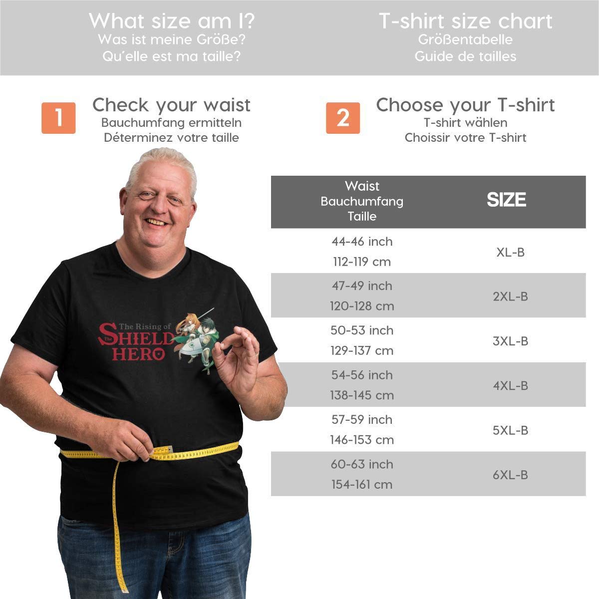 Rising of the Shield Hero Anime T-Shirt for Men - Big & Tall Plus Size Casual Graphic Tee - Perfect for Cosplay, Conventions, and Anime Fans