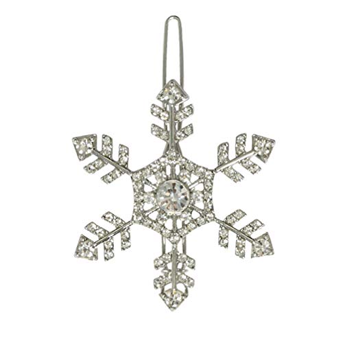 KESYOO Elegant Snowflake Hair Clips - Silver Rhinestone Crystal Bridal Bobby Pins for Women, Wedding, Prom, Banquet & Party Accessories | Perfect as Bridesmaid Gifts & Special Occasion Favors