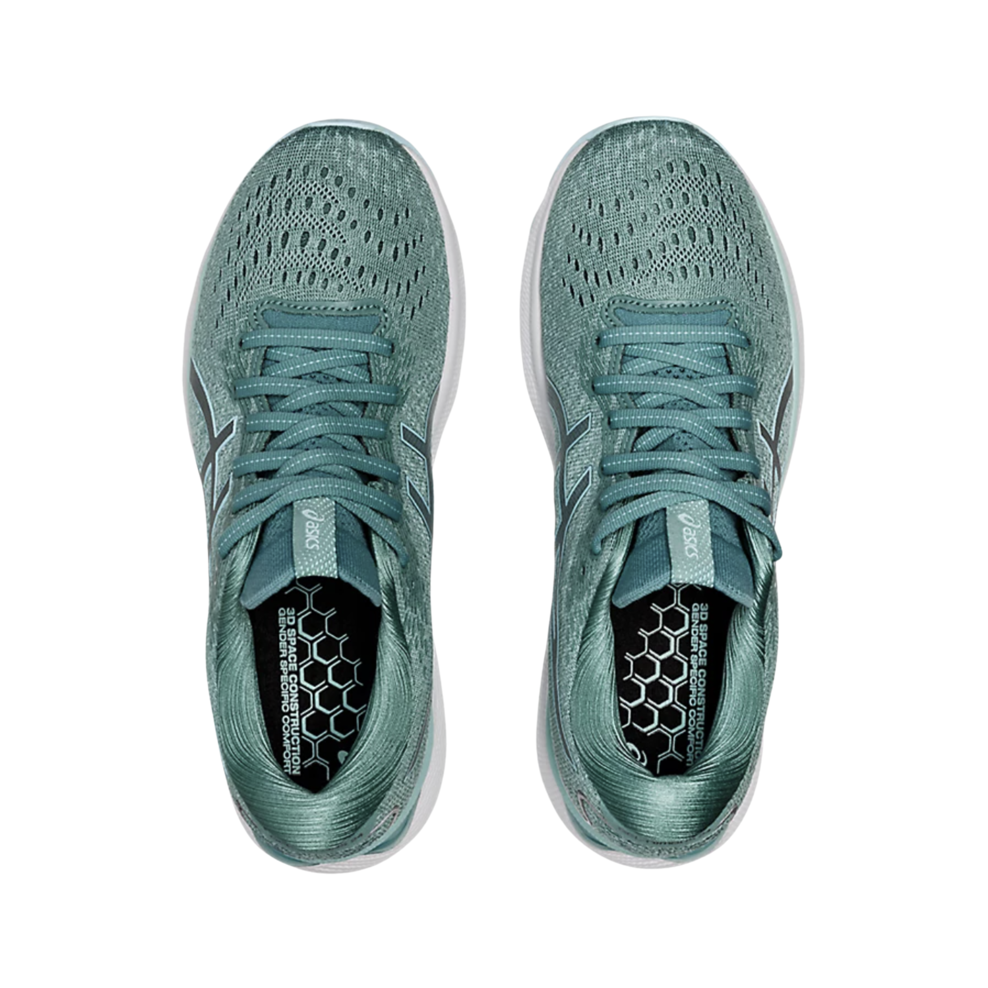 ASICS Women's Gel-Nimbus 24 Running Shoes - Sage/Clear Blue (B Width) - Lightweight Cushioned Sneakers for Long-Distance Running & Gym Workouts
