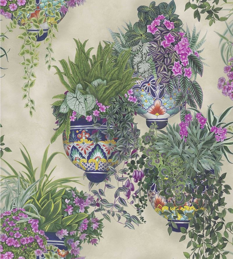 Cole and Son Talavera Pink Botanical Wallpaper - Vintage Floral Design for Living Room, Bedroom & Dining Room Decor