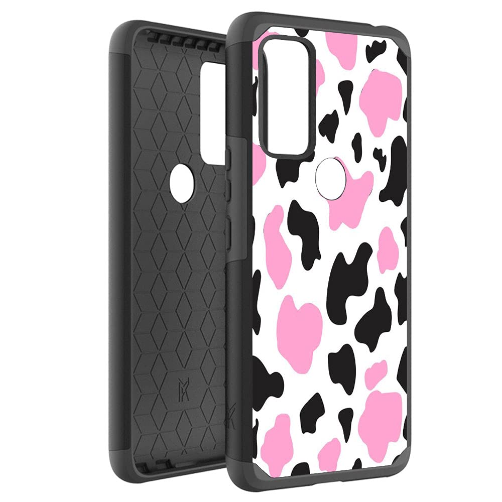 Shockproof Hybrid Hard Phone Case for AT&T Radiant Max 5G & Cricket Dream 5G - Durable Dual Layer Protection with Stylish Cow Print Design | Perfect for Everyday Use, Travel & Outdoor Activities