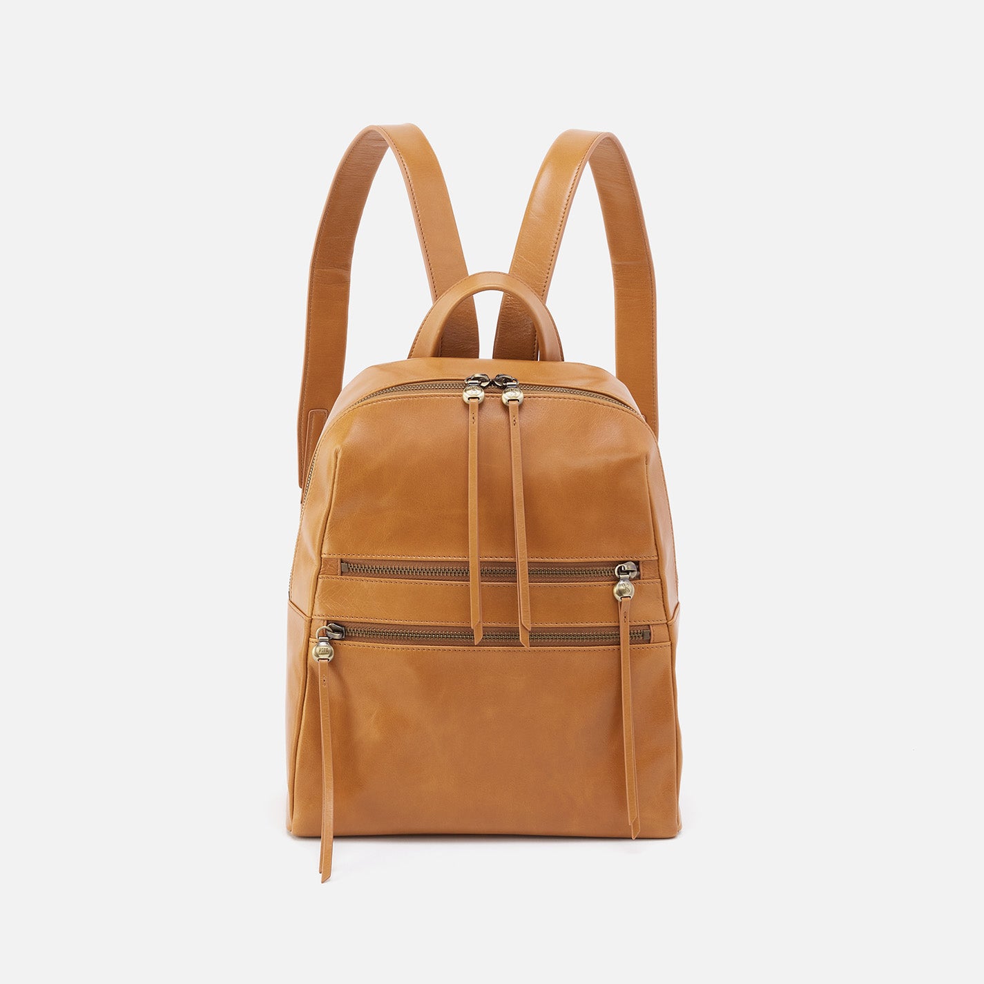 Premium Polished Leather Billie Backpack - Natural Color for Women & Men | Stylish Travel, Work & College Backpack for Everyday Use